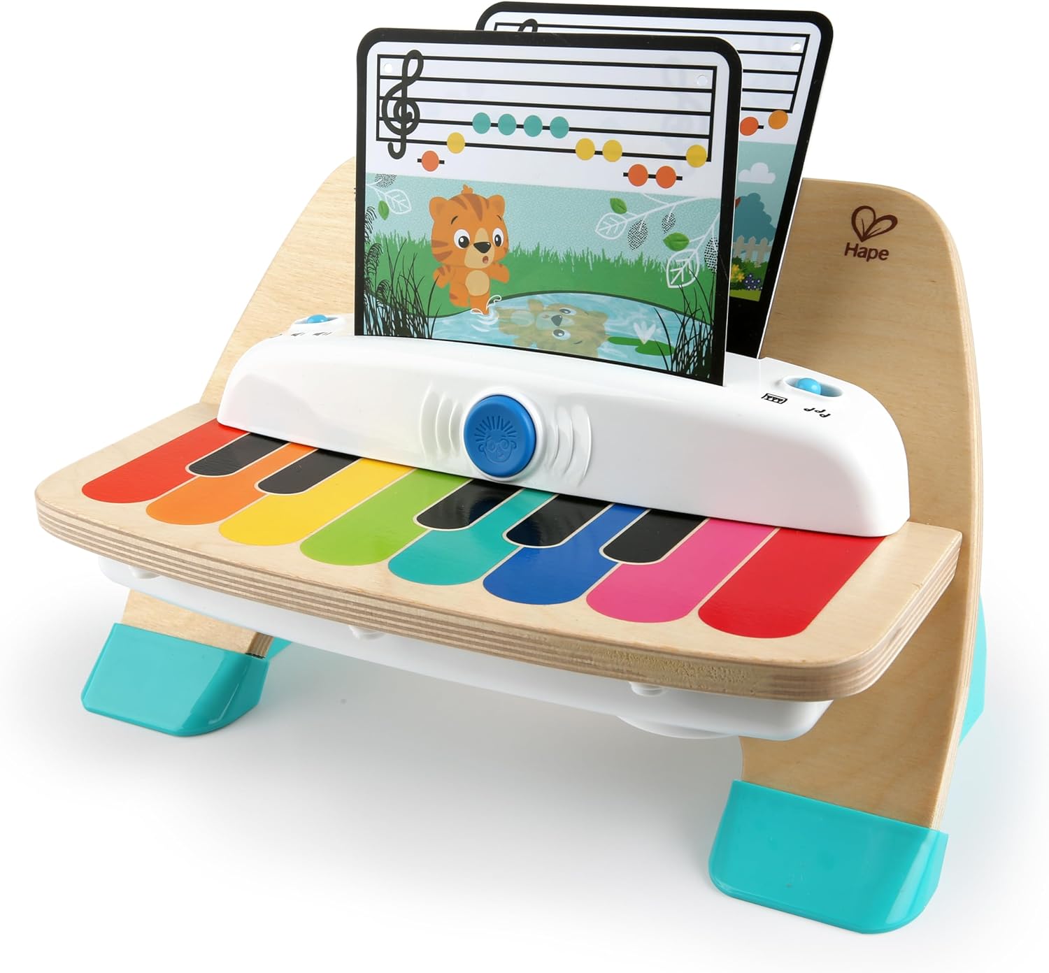 Baby Einstein Hape Magic Touch Piano Wooden Musical Toy Instruments for Toddlers, 2 Play Modes, 6 Songs, Volume Control, Age 6 Months +