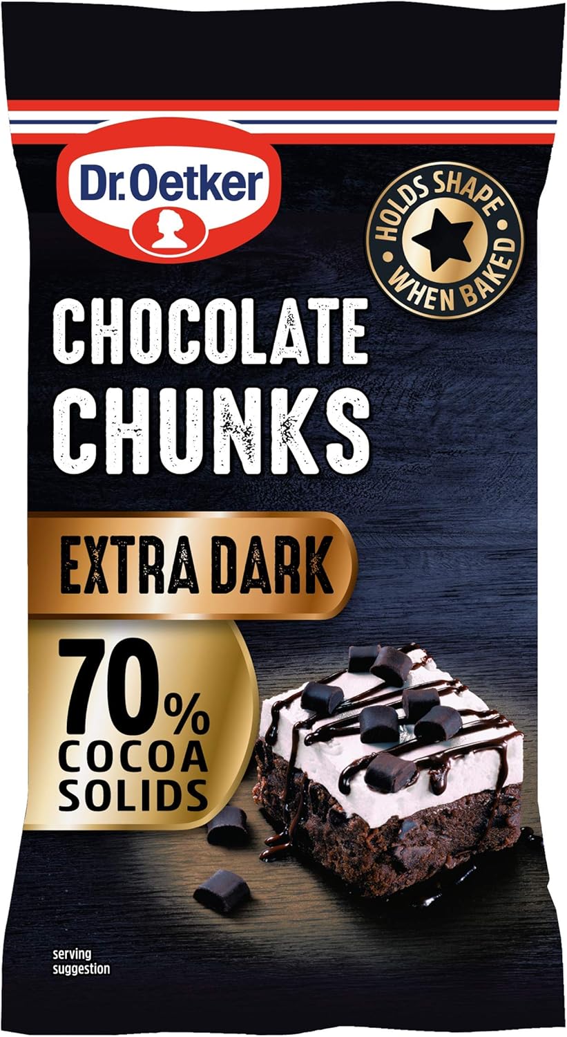 Dr. Oetker Extra Dark Chocolate Chunks, 100g