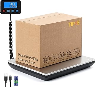 Digital Shipping Postal Scale 0.5 oz High Accuracy！440lb Commercial Weight Scale for Package, Small Business, Mail, Warehouse, Home, Battery & Charging Cable Included