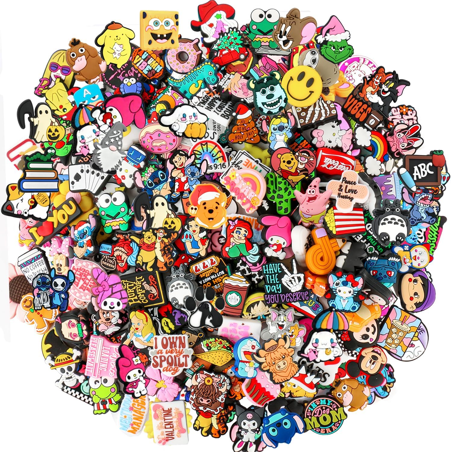 30Pcs Silicone Focal Beads for Pens, Random Cute Character Focal Beads for Keychains Making DIY Bracele Jewelry Making, Only Applicable to Adults
