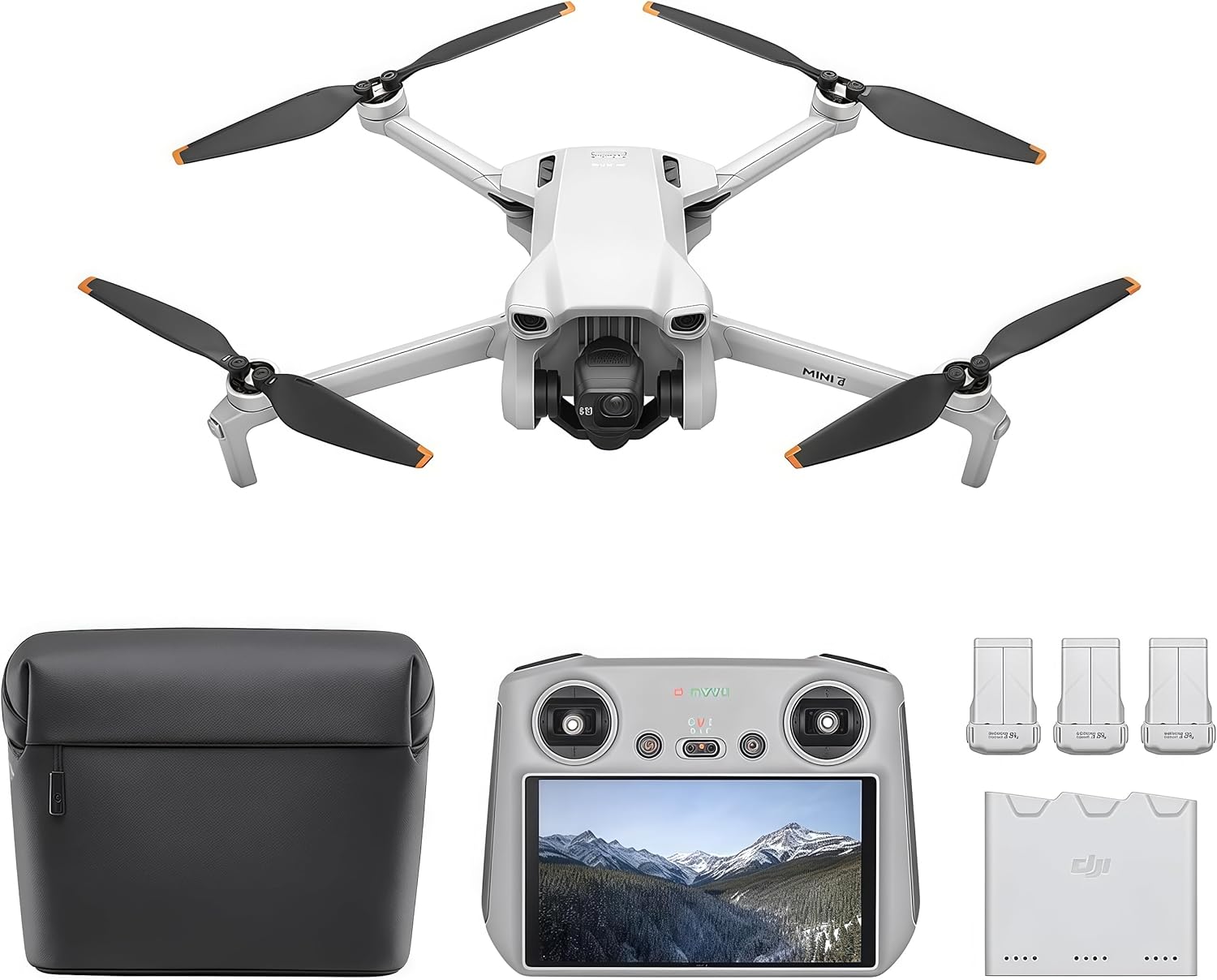 DJI Mini 3 Fly More Combo (DJI RC) – Lightweight 3x Mechanical Gimbal Mini Camera Drone with 4K HDR Video, 3 batteries for 114-min Flight Time, Vertical Shooting, 32800ft (10km) Video Transmission