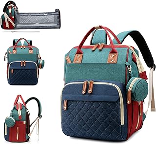 Baby Diaper Bag Backpack with Changing Station, Waterproof Baby Bags for Boys Girls, USB Charging Port, Baby Shower Gifts, RGB