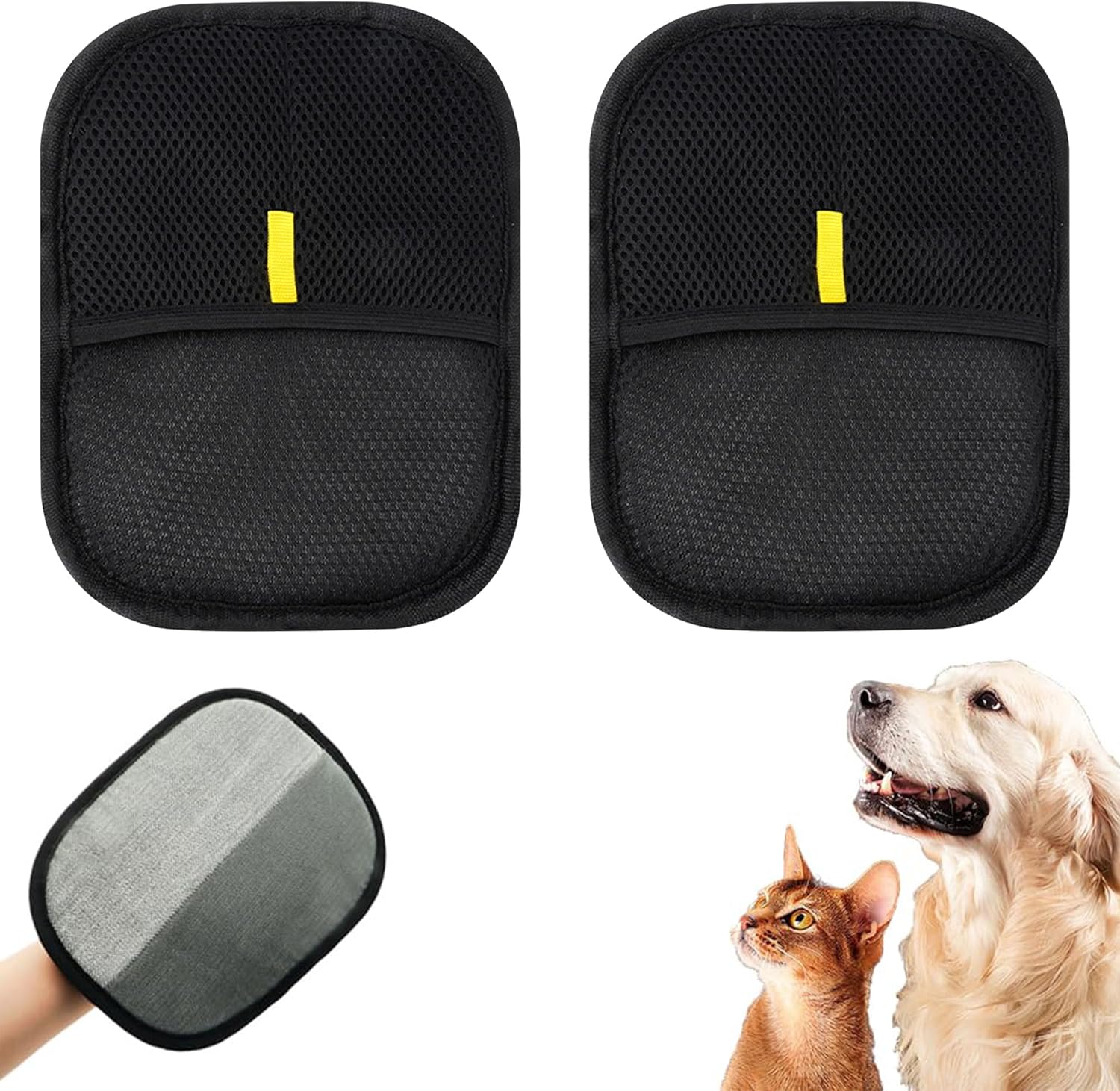 2PCS Pet Hair Removal Glove, Electrostatic Pet Hair Removal Gloves, 2025 New Upgrade Reusable Pet Hair Remover Glove, for Furniture, Carpet, Car Seat, Pet Grooming