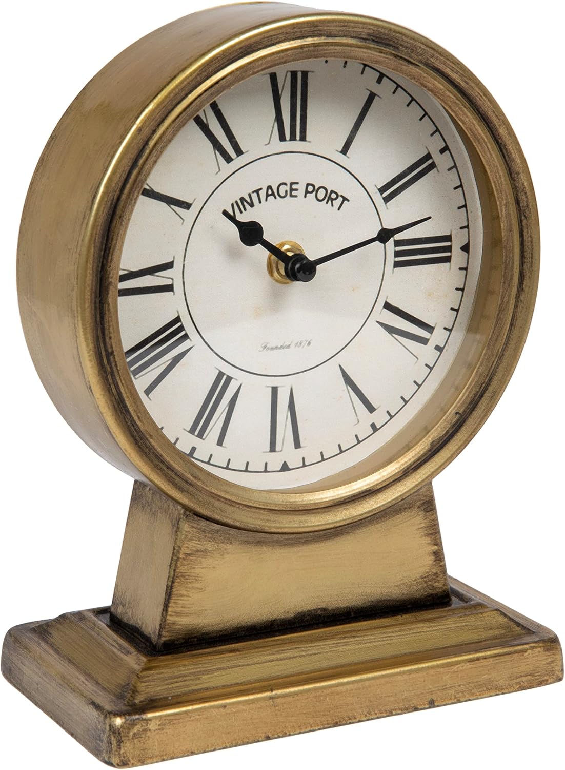Creative Co-op Mantel Clock, Iron, Gold Finish
