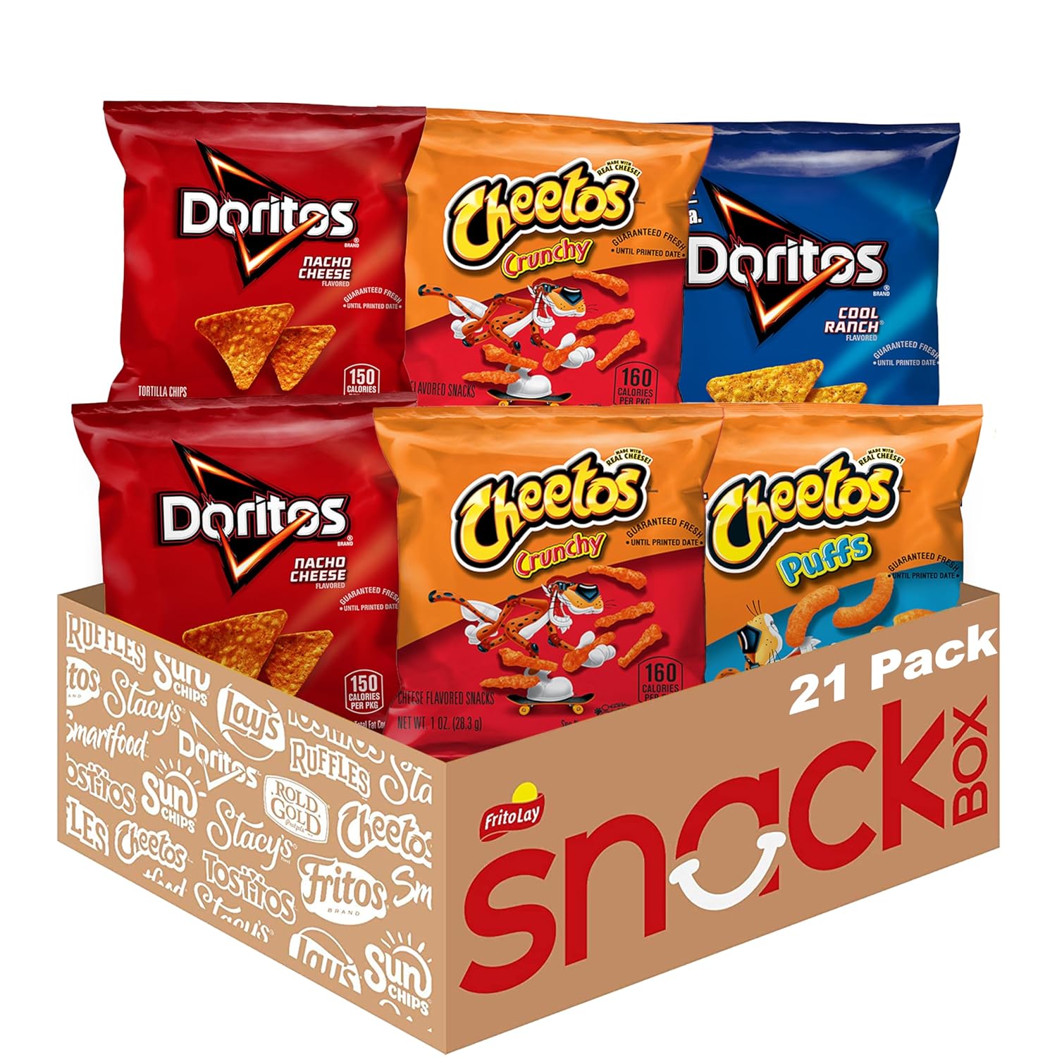 Frito-Lay Doritos & Cheetos Mix Variety Pack, Single Serve Snack Bags (Pack of 21)