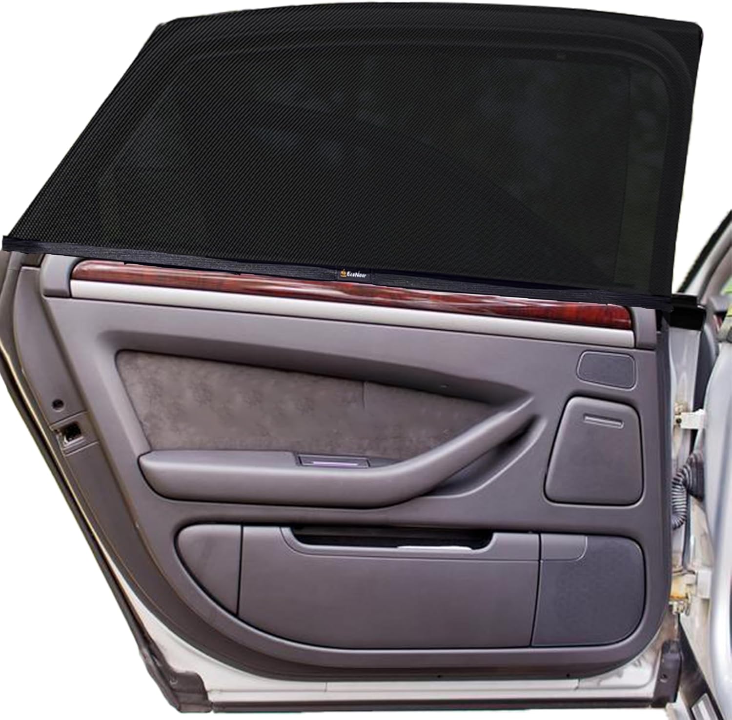 EcoNour Car Window Screens for Camping (Pack of 2) | 100% Protection from Bugs, UV and Mosquito Net | Breathable Mesh Baby Window Covers for Privacy Blackout (Medium 38"x20") | Car Window Accessories