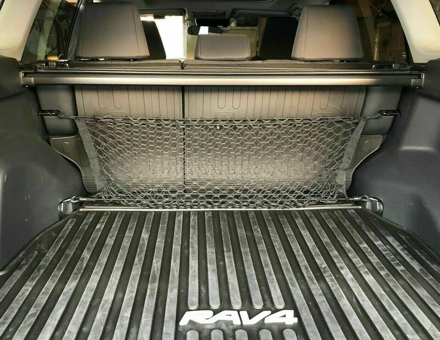 Rear Trunk Seats Organizer Cargo Net for Toyota RAV4 2019–2025 – Envelope Style Cargo Net for SUV – Premium Mesh Elastic Car Trunk Organizer Vehicle Carrier Storage – Compatible with RAV4