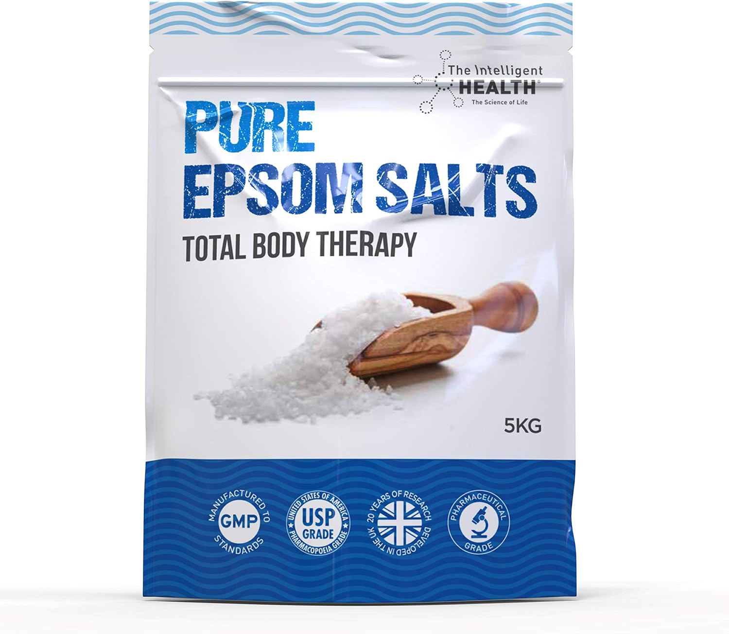 The Intelligent Health Epsom Bath Salts - 100% Pure Epsom Salts, Our Magnesium Sulphate are Premium for Men and Women, and Bath Salts for Muscle Soak - Epsom Salts 5kg
