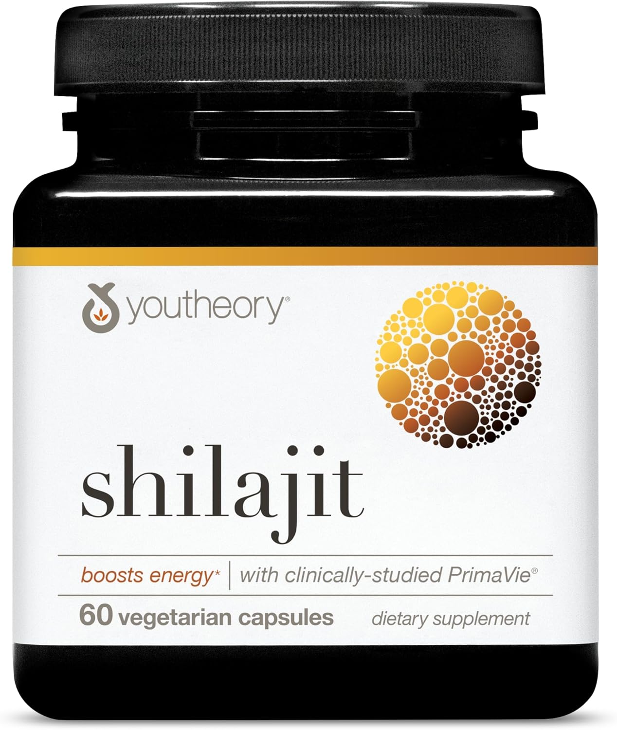 Youtheory Shilajit - 500 mg Shilajit Capsules - Energy Supplement - Shilajit Supports Stamina & Endurance - Pure Himalayan Shilajit - Gluten, Dairy & Soy Free - 60 Vegetarian Capsules