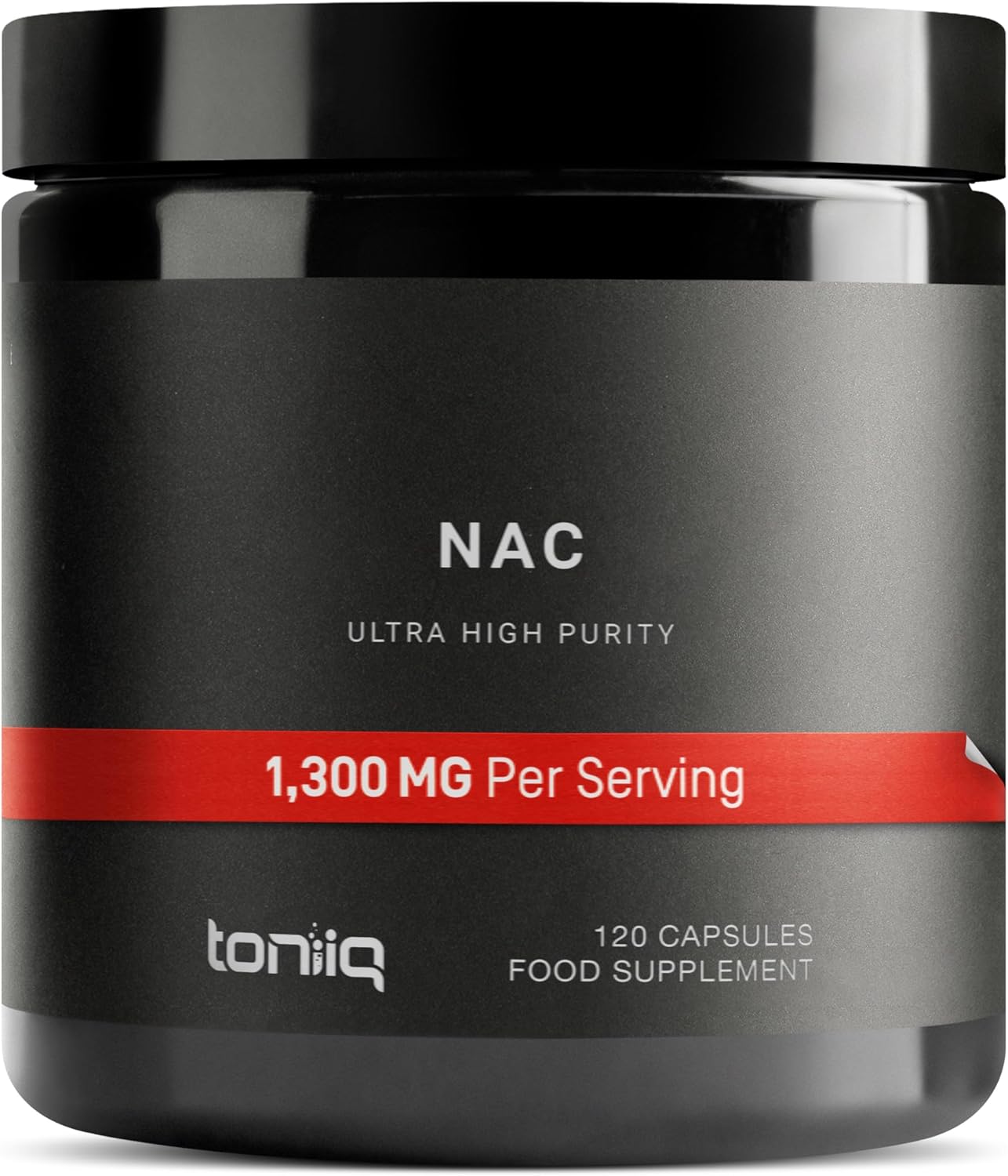 Toniiq 1300mg NAC - 2 Month Supply - Min. 98%+ Tested Purity - Ultra High Strength Bioavailable NAC Cysteine Supplement - 120 Vegetarian N Acetyl Cysteine Capsules -Lab Tested TQ