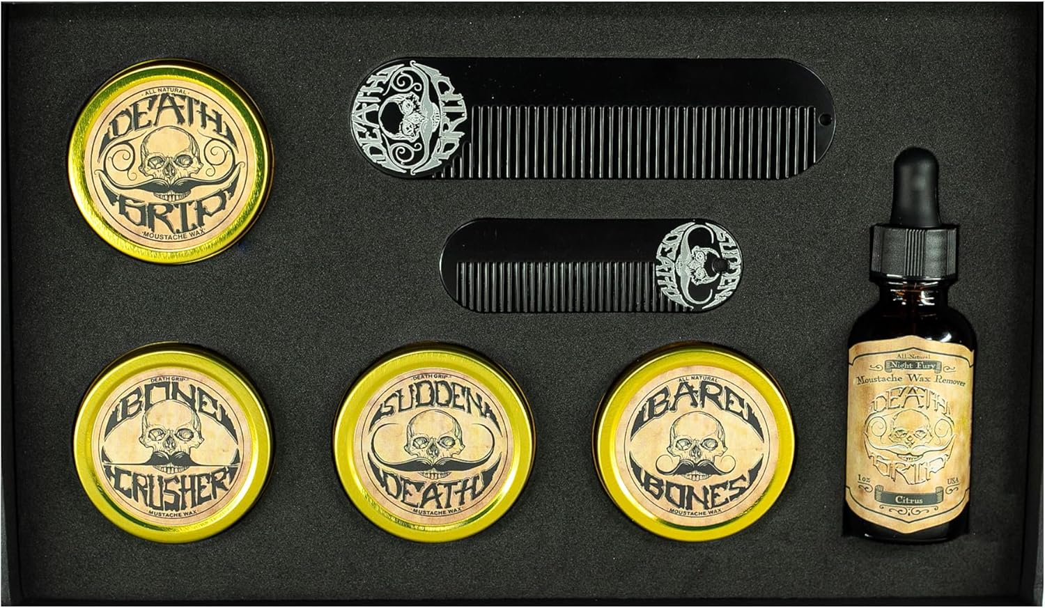 Moustache Kit For Men | Moustache Wax 120ml | 2 Metal Mustache & Beard Pocket Combs | Wax Remover Oil | Mustache Wax For Handlebar English Dali Chevron & Other Freestyle Styles | Unscented