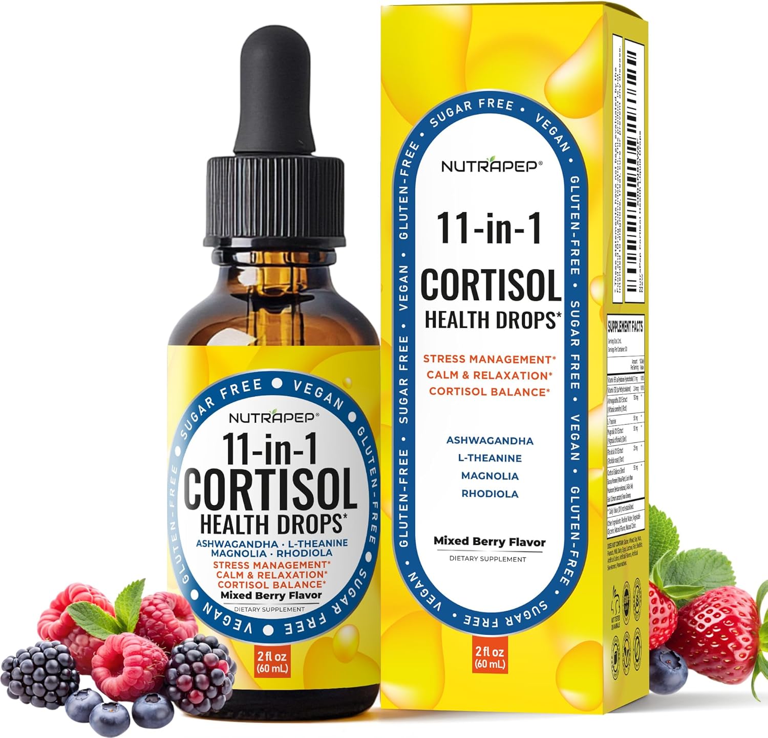 Cortisol Detox Liquid Drops for Women Men - Cortisol Reducer Supplement Support Wellness Cleanse Balance Stress Mood Sleep Focus - Lower Cortisol Levels with Ashwagandha L-Theanine Magnolia