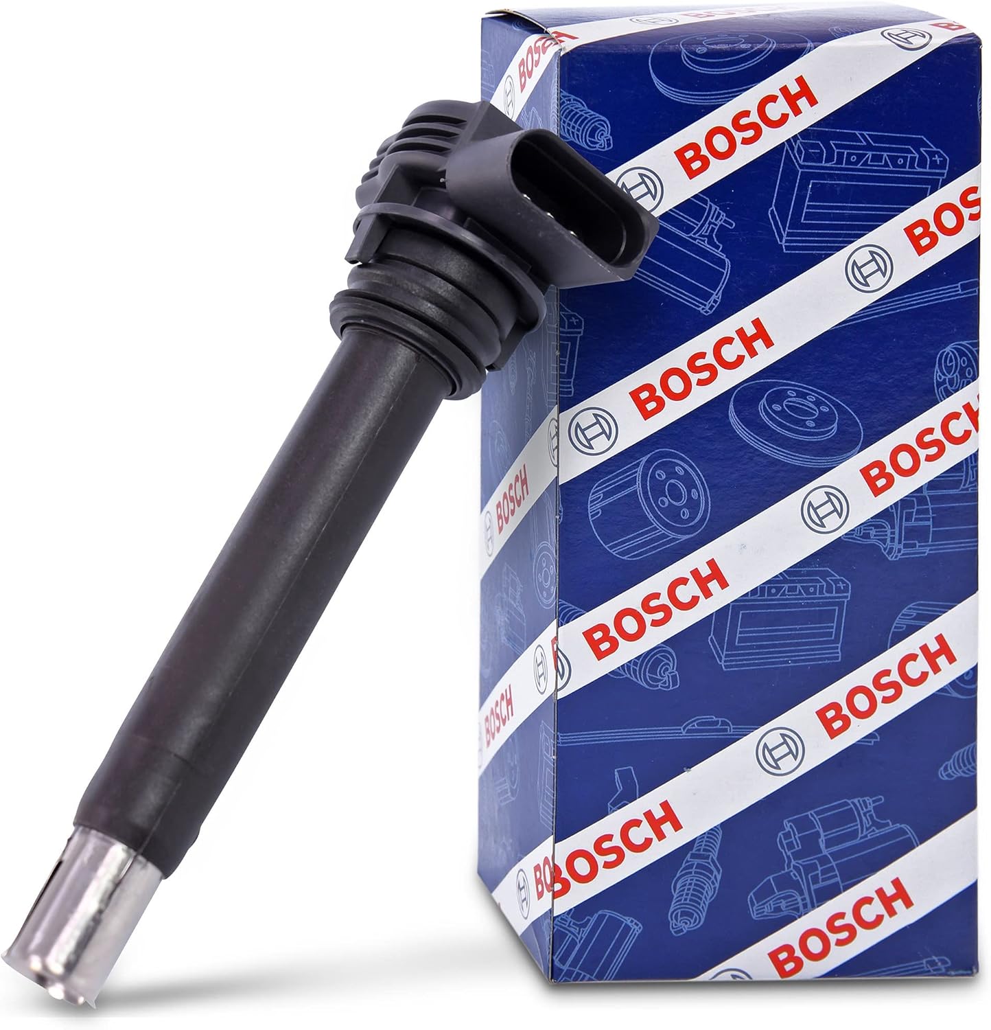 BOSCH 0221604115 OE Ignition Coil - Compatible with Select Audi A3, A4, A5, A6, Allroad, Q3, Q5, R8, RS4, RS5, TT; Volkswagen Beetle, CC, Eos, Golf, GTI, Jetta, Passat, Rabbit, Tiguan - Single