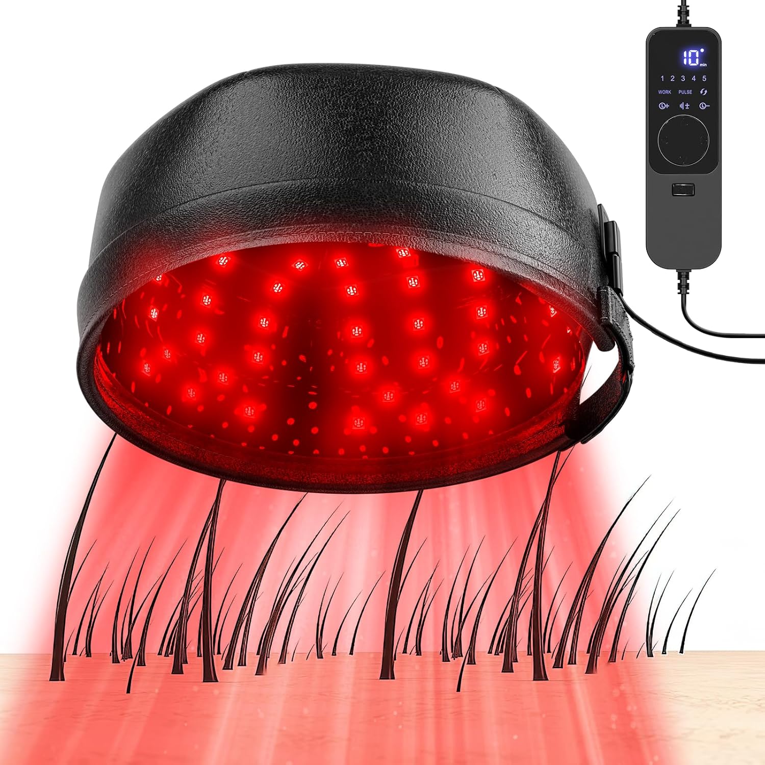 iKeener Laser Hair Growth Cap, 660nm & 850nm FDA Cleared Red Light Therapy for Hair Regrowth with 5 Brightness Levels, 2 Pulse Modes, Hair Loss Therapy for Women and Men