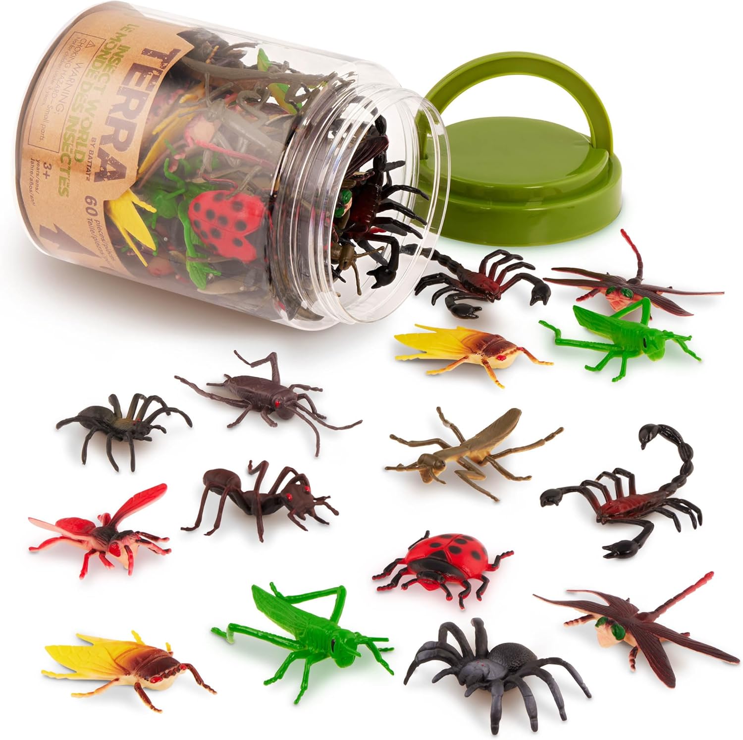 Terra by Battat - Insect World - Wildlife Animals, Figures, Plastic Figurines, Terra Miniatures Assorted Toys for Kids 3+ (60 pc)