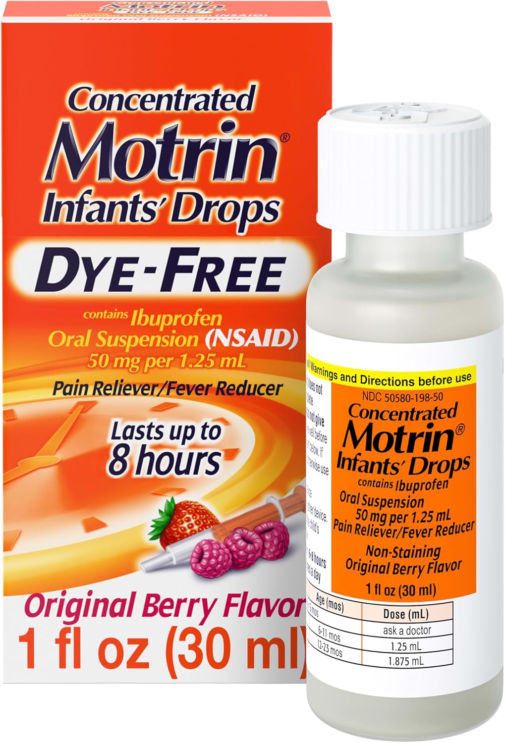Motrin Infants' Concentrated Drops with Ibuprofen, Fever Reducer, 1 fl. oz