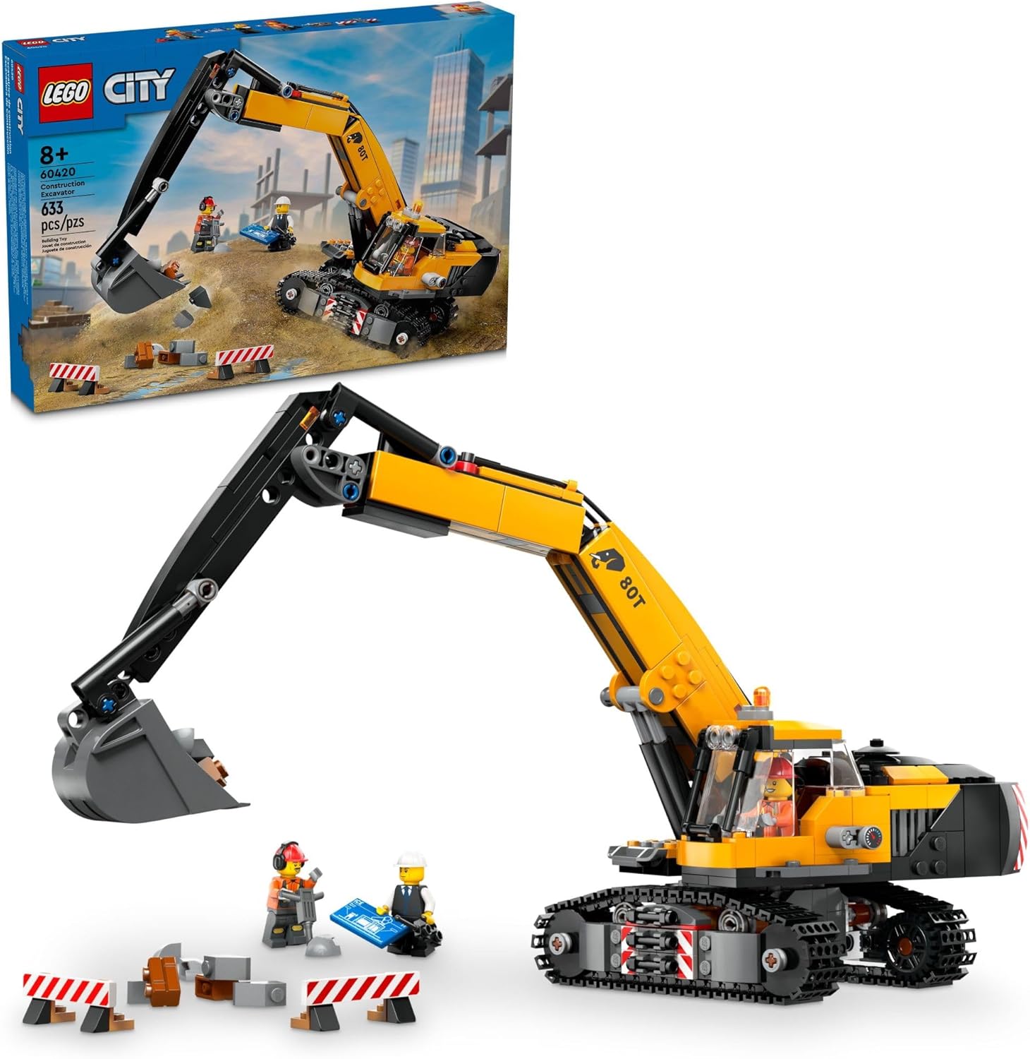 LEGO City Construction Excavator Toy - Building Toys for Boys & Girls, Ages 8+ - Functional Kids Construction Truck W/Minifigures - Gifts for Birthdays & Holidays - 60420