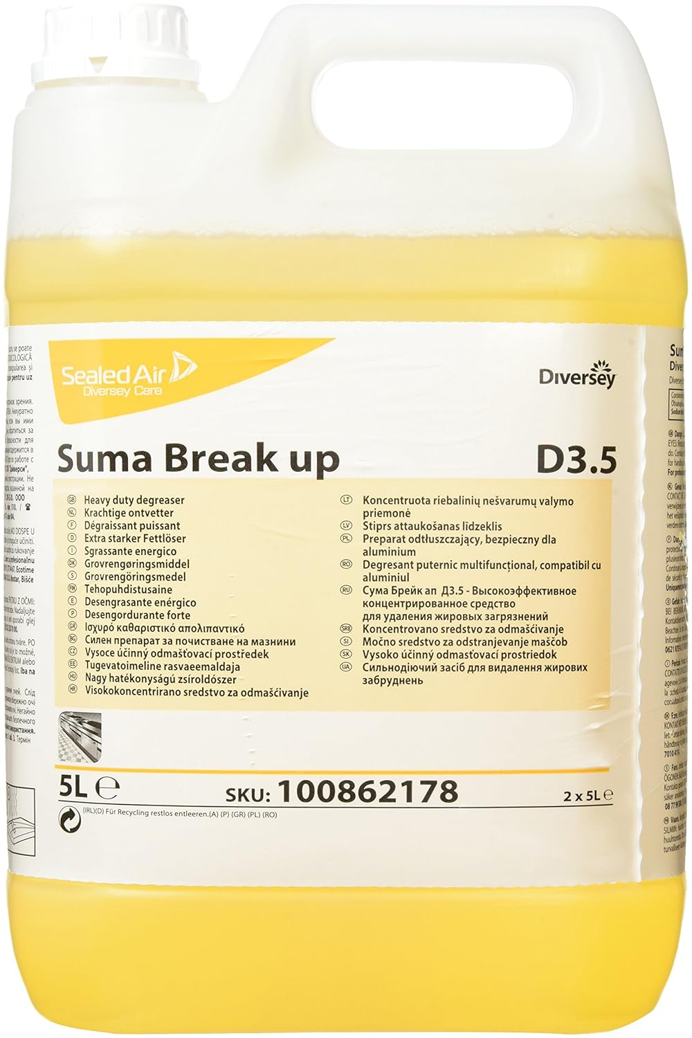 Diversey 7512054 Suma Force D3.5 Heavy Duty Degreaser, 5 L