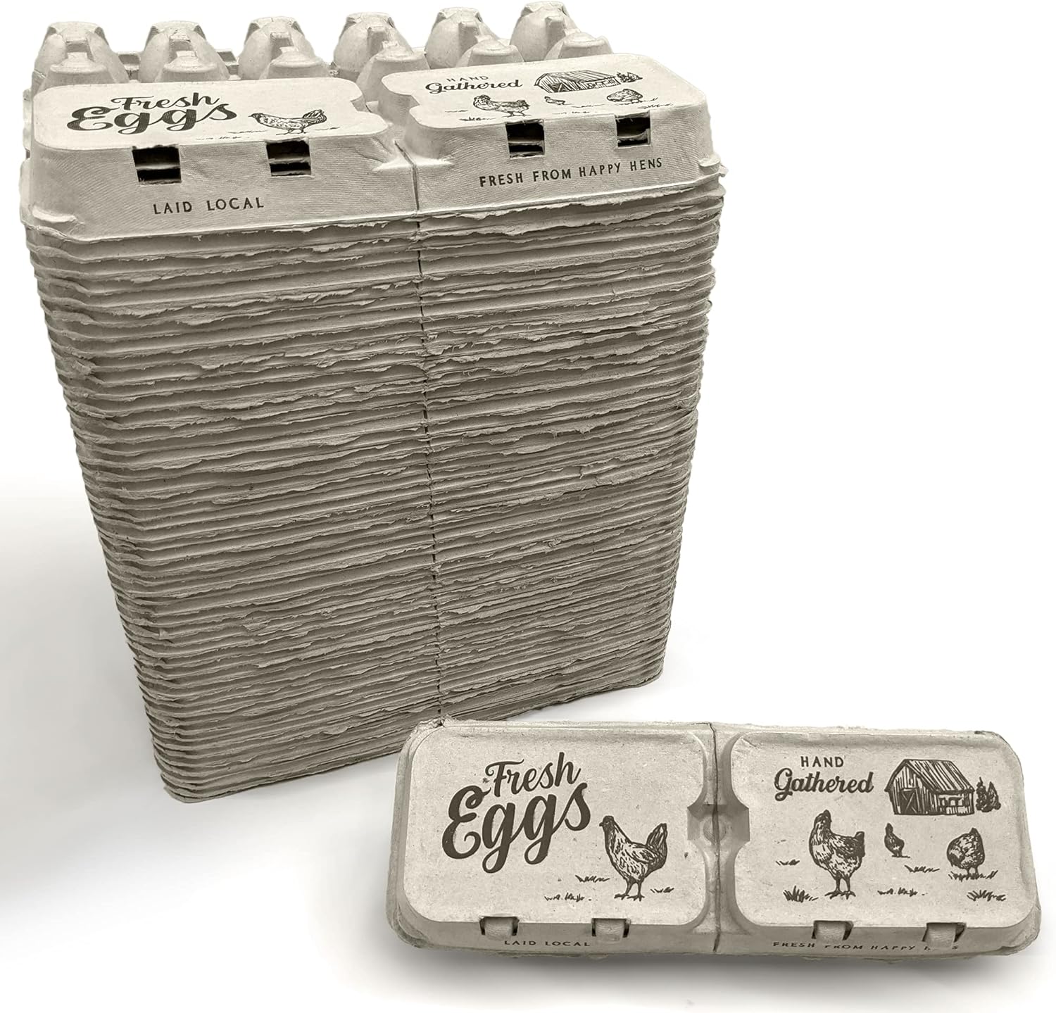 Half Dozen Empty Egg Cartons- Bulk 50 Full Dozen Can Split to 100 Half Dozen Size- Securely Holds 6 or 12 Extra Large Eggs