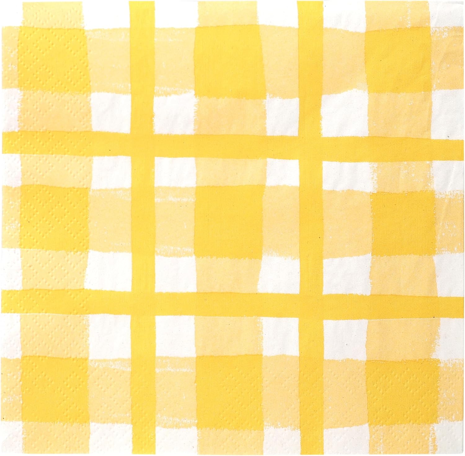 Talking Tables 20 x Yellow Gingham Disposable Napkins, Recycled Checkered Paper Serviettes for Picnics & Al Fresco Summer Dining Eco-Friendly for Birthday Easter, Weddings, BBQ, Decoupage 3ply 33cm