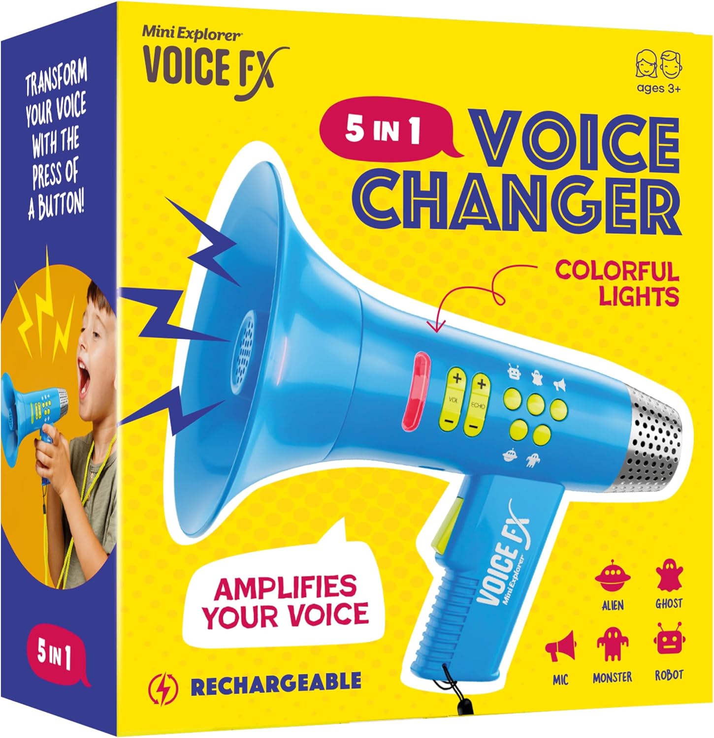 Mini Explorer Voice Changer for Kids - Gifts for Kids - Voice Changing Device for Boys & Girls Ages 3-8+ Olds - Birthday Gifts for 3, 4, 5, 7, 8 Year Old Boy - Outdoor Toys Gift Ideas for Kid, Toddler