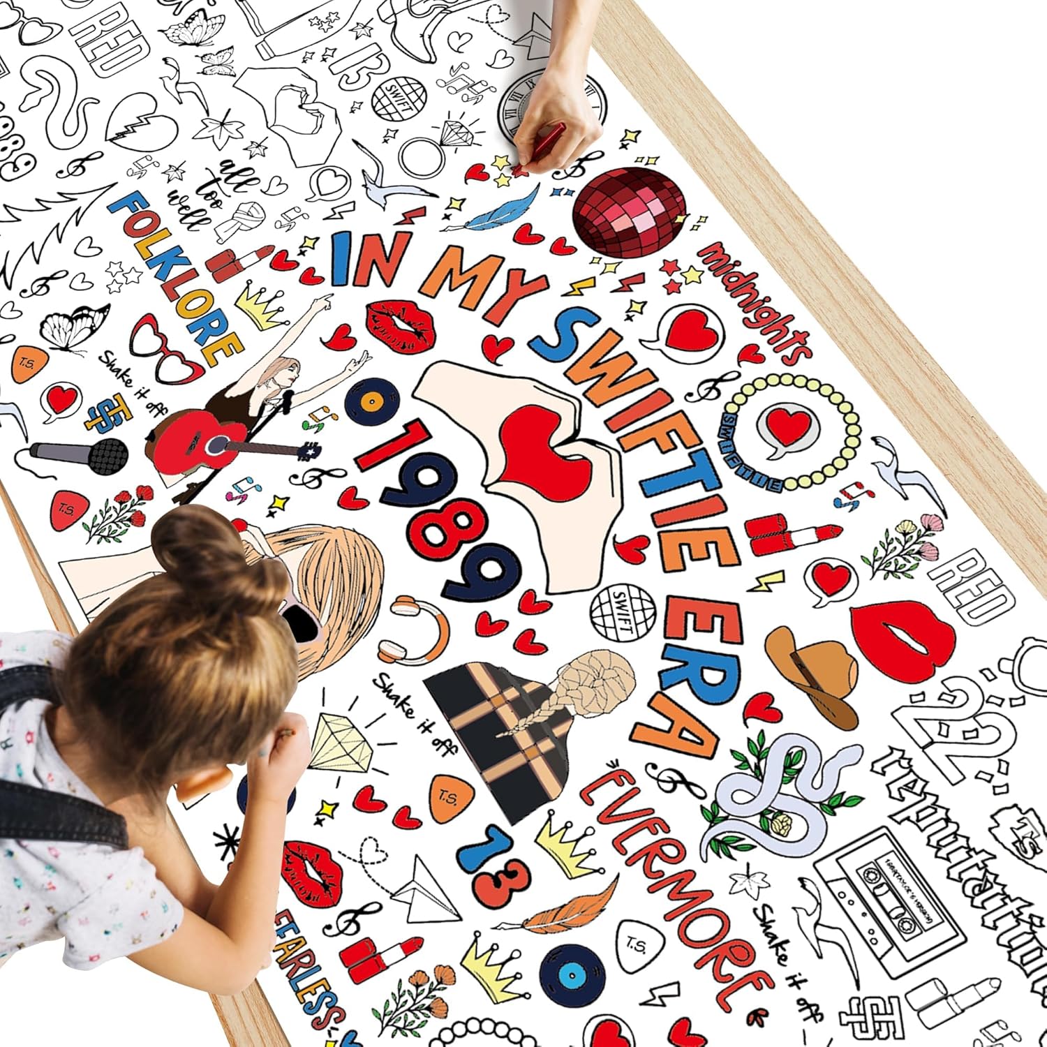 Giant Coloring Poster/Tablecloth - Birthday Decorations - 30 x 72 Inches Jumbo Coloring Banner Kids Crafts Gifts Activities Decor Party Favors | Merch for Girls