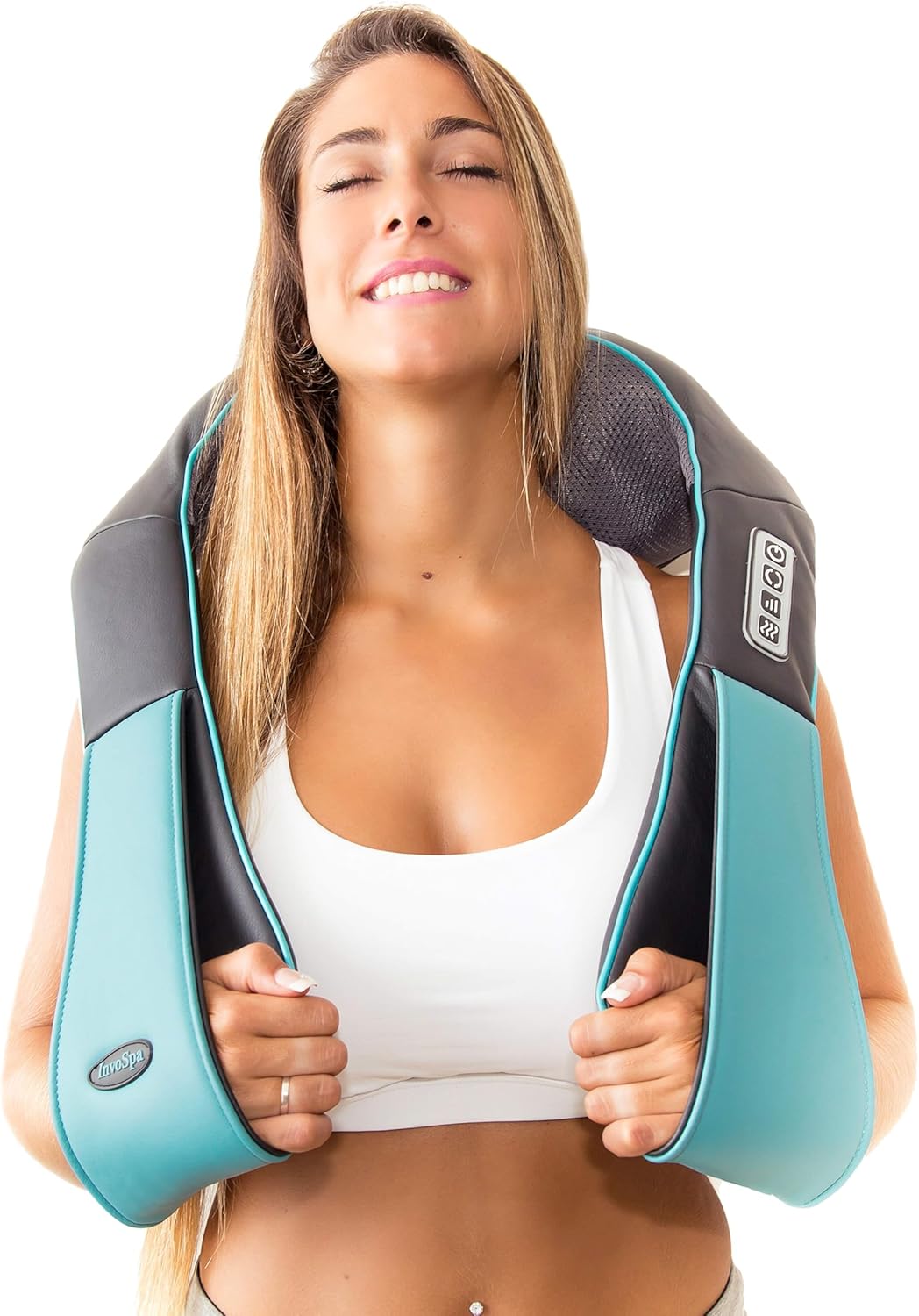 InvoSpa Shiatsu Back Shoulder and Neck Massager with Heat - Deep Tissue Kneading Pillow Massage - Back Massager, Shoulder, Electric Full Body