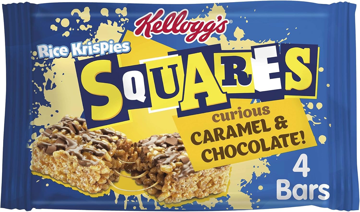 Kellogg's Rice Krispies Squares Chocolate Caramel Snack Bars Box, 4 x 36g