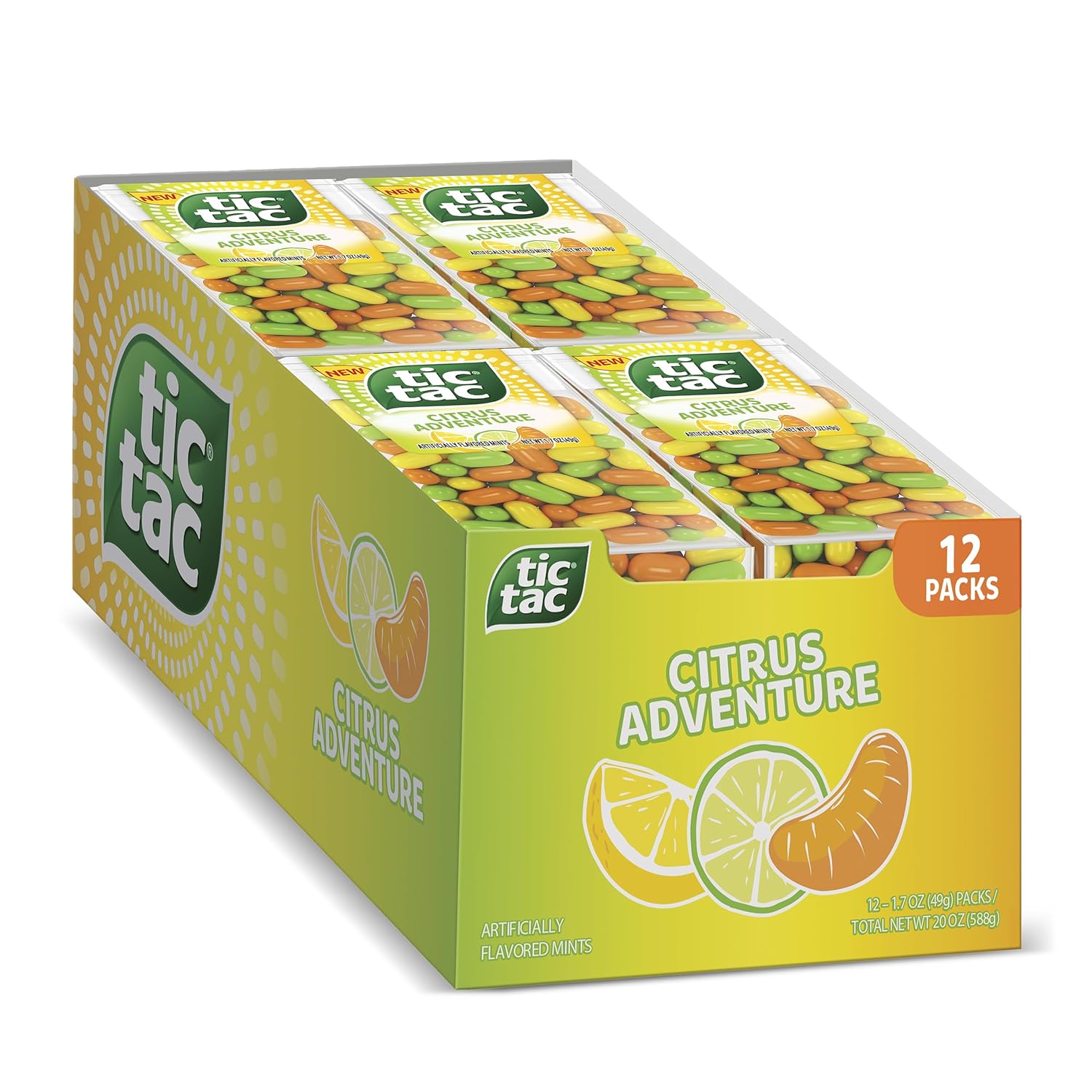 Tic Tac Citrus Adventure Mints, Bulk 12 Pack, Mints On the Go, 1.7 oz Each