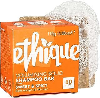 Ethique Sweet & Spicy - Volumizing Solid Shampoo Bar for Fine, Flat, Limp Hair - Vegan, Eco-Friendly, Plastic-Free, Cruelty-Free, 3.88 oz (Pack of 1)
