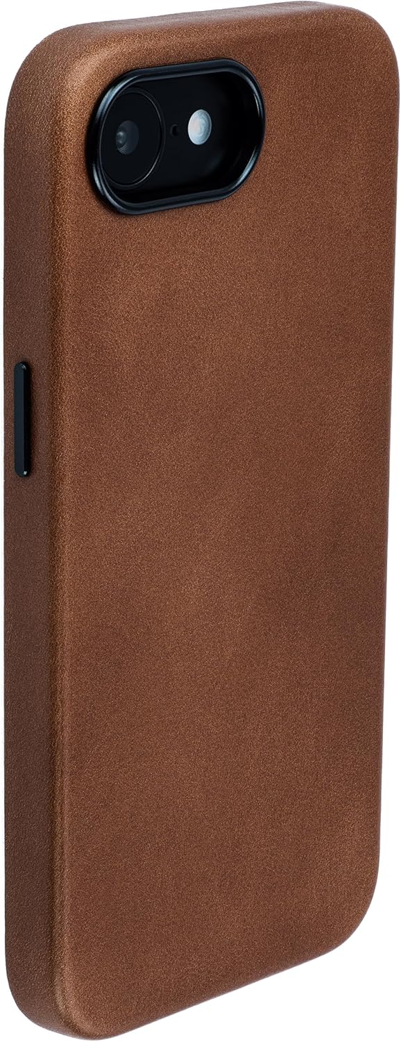 Dockem Genuine Leather Case for iPhone 16e, Compatible with MagSafe (MSGL, Brown)