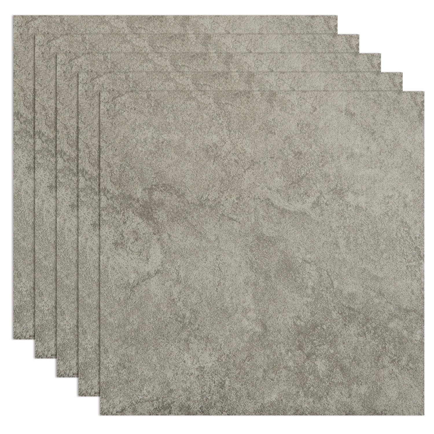 SENENQU 40 Pack Self Adhesive Floor Tiles, 30cm x 30cm Peel and Stick Vinyl Flooring, 1.3mm Thick Waterproof Marble PVC Flooring Tiles for Bathroom Kitchen Living Room – Grey