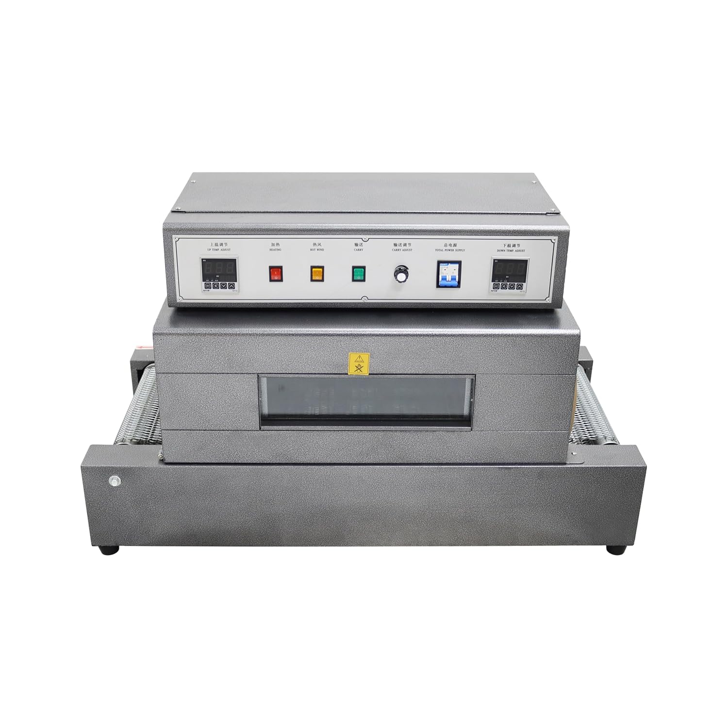 Mesh Type Thermal Shrink Wrap Machine Heat Tunnel Wrap Equipment for Bottles Food Heat Shrink Tunnel Packaging Machine Adjustable Temperature & Speed with Digitial Display Panel 220V 5.5KW