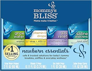 Mommy's Bliss Newborn Essentials Gift Set, Includes Gripe Water, Baby Vitamin D/Gas Drops and Gentle Saline Drops/Spray