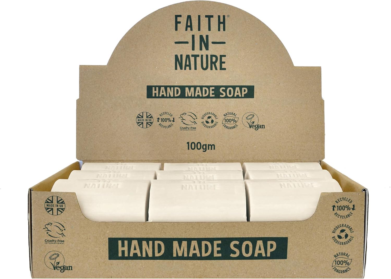 Faith In Nature Natural Tea Tree Hand Soap Bar, Cleansing, Vegan & Cruelty Free, No SLS or Parabens, Multi Box 18 x 100g