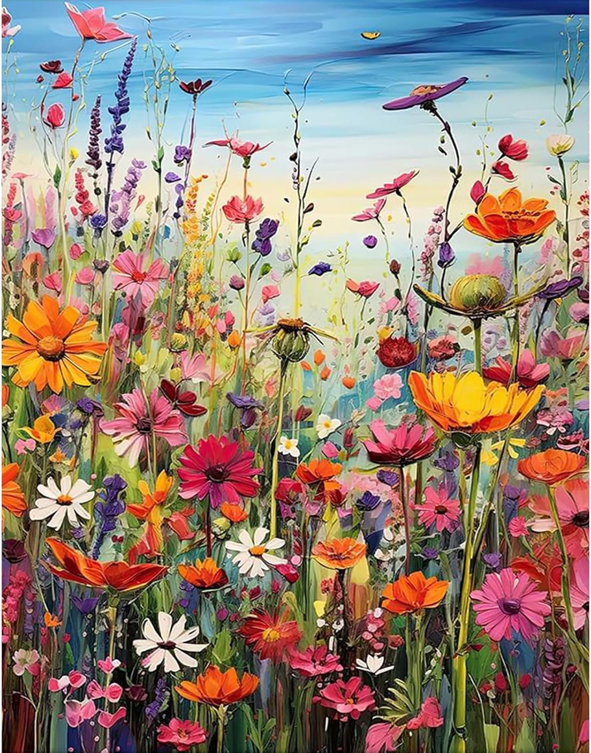 Flowers Diamond Painting-Wild Flowers Diamond Art Kits Adults,5D Diamond Painting Kits for Adults,Flower Gem Art Kits Adult and Crafts Home Decor 12x16inch
