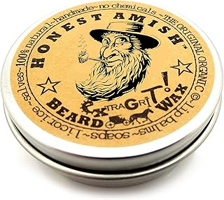 Honest Amish Extra Grit Beard Wax - Natural and Organic - Hair Paste and Hair Control Wax - 2 ounce