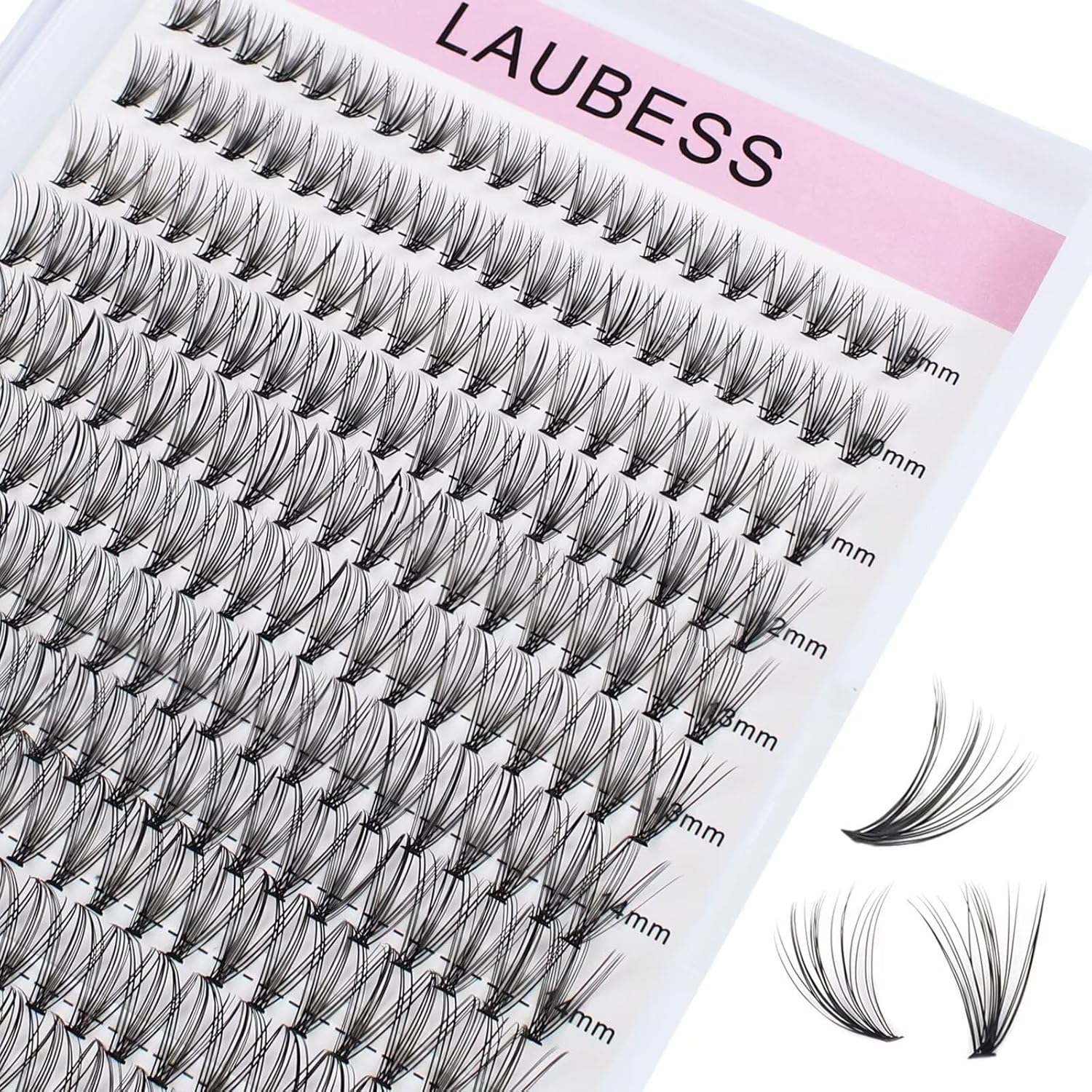Cluster Lashes 240pcs 20D DIY Eyelash Extension D Curly Long Individual Lashes Mixed Tray Faux Mink Lash Clusters Extensions 0.07 0.10 Black (20D-0.07D-9-16mm)