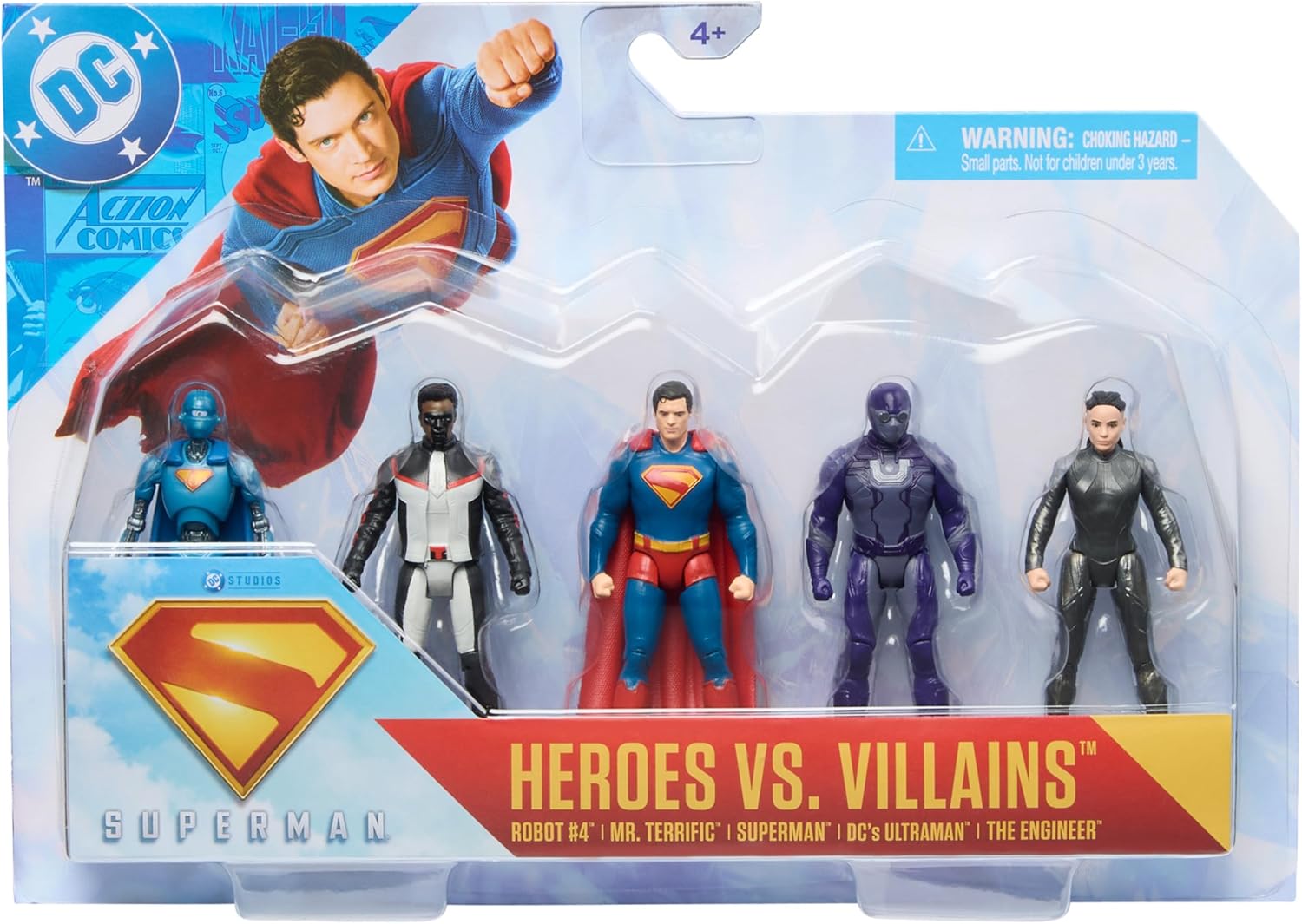 DC Comics, Superman Heroes Vs. Villains 5-Pack, 3-Inch Action Figure, Stylized Superhero Figures with Dynamic Poses and Battle Ready Armor, Kids Toys for Ages 4+