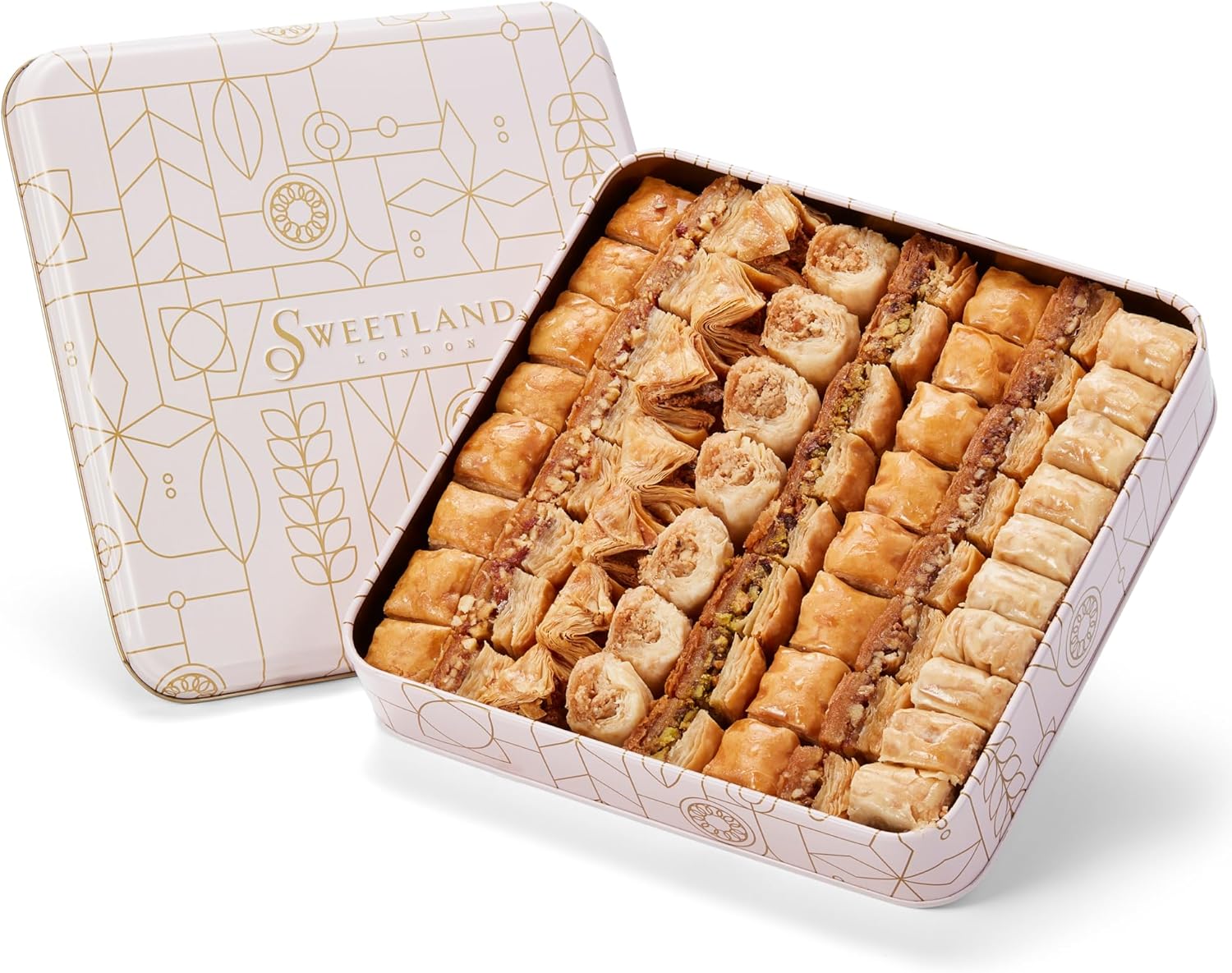 Sweetland London Bitesize Baklava Selection – 1 kg | Fresh Handmade Traditional Lebanese Baklava | UK Made | Tin Gift Box | Present for Ramadan, Mother's Day, Easter, Eid & Birthday