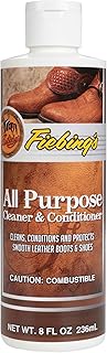 Fiebing's Leather Cleaner & Conditioner (8 oz) - All Purpose Wax-Free Color Safe Formula Protects & Strengthens All Leather - Prevents Molding, Cracking, Water Spots & Salt Stains on Car, Shoe, Purse