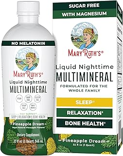 Nighttime Liquid Multimineral Sleep Supplement | Sugar Free | Calm Magnesium Citrate Sleep | NO Melatonin | Calcium Magnesium Zinc | Available in 4 Flavors | Vegan | 32 Servings