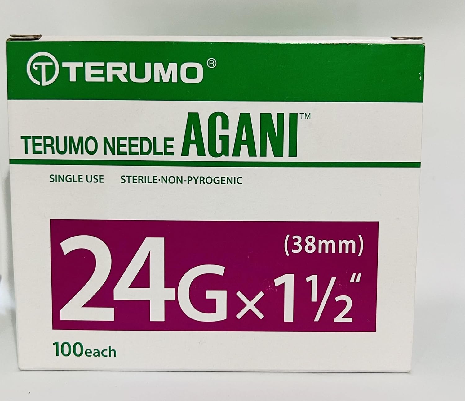 RS 24G x 1 1/2" (0.55x38mm) Terumo 100each/Pack