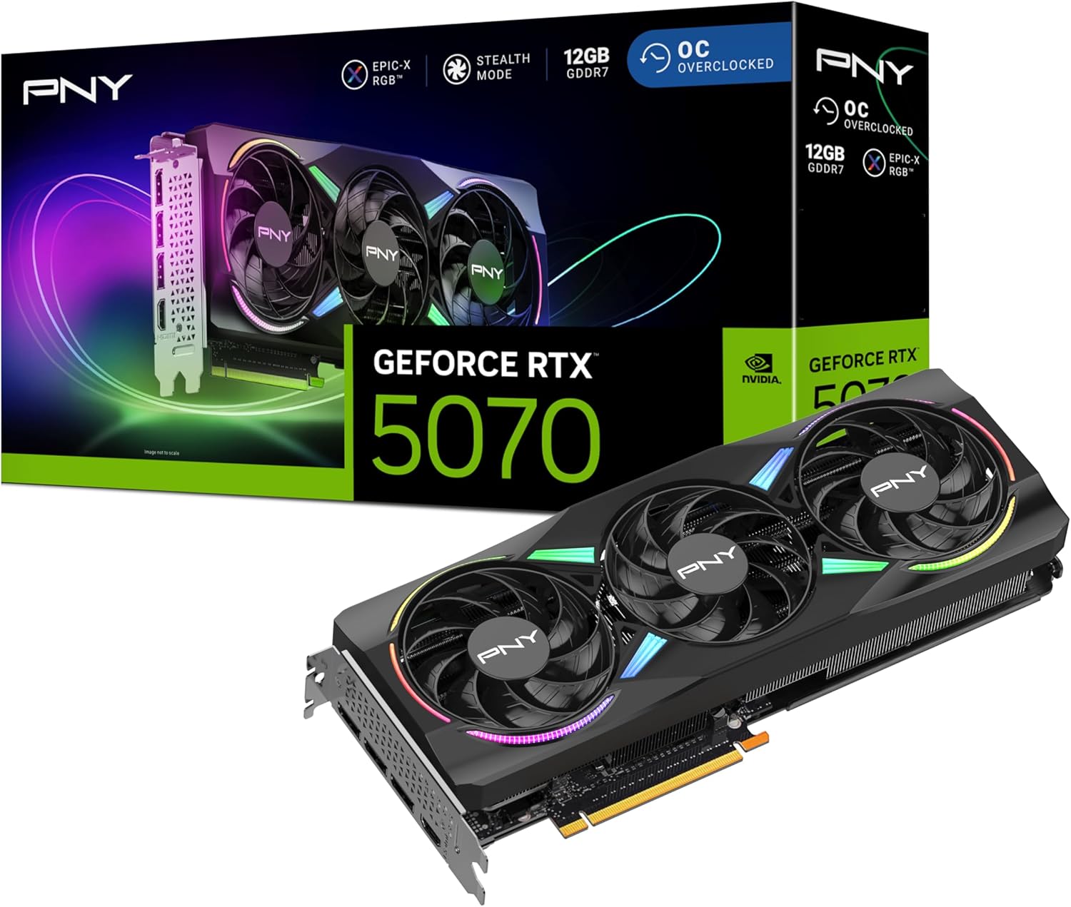 PNY GeForce RTX™ 5070 12GB ARGB OC Triple Fan Graphics Card DLSS 4