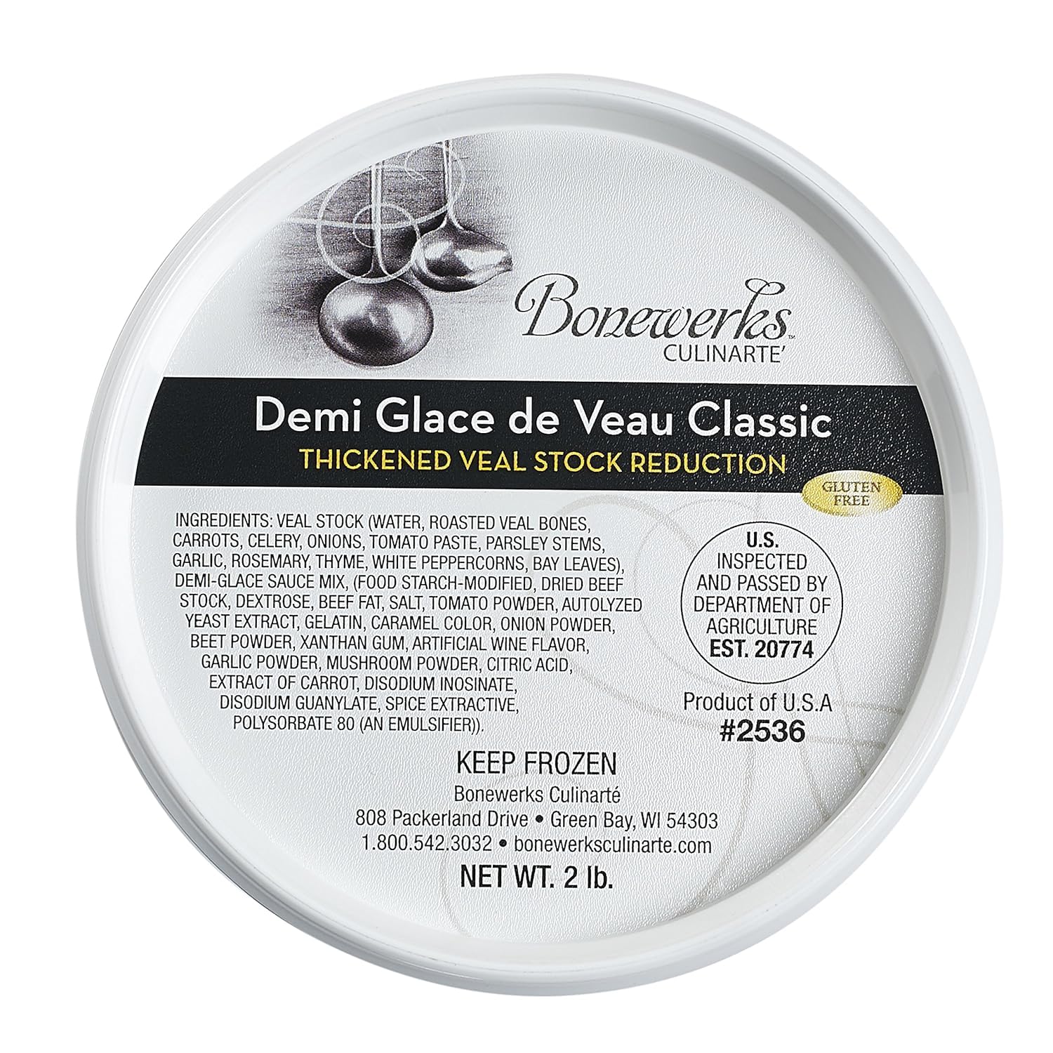 Bonewerks Culinarte Demi Glace de Veau Classic (Thickened Veal Stock Rerduction) 2 Lb Tub