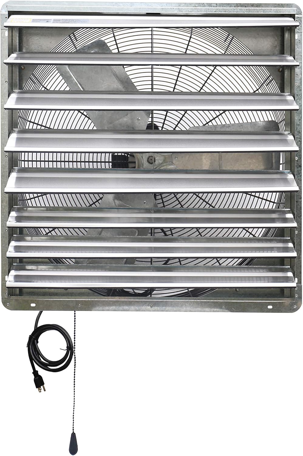 iLIVING ILG8SF30V T Wall Mounted Shutter Exhaust Fan 30 2 Speeds Silver 30-2 Speeds