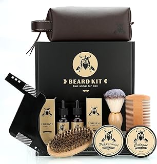Beard Care Kit Gifts for Men, 9 Pcs Beard Grooming Kit, Beard Club Kit is a Unique Men's Gifts for Men Dad Husband Boyfriend, Father's Day Anniversary Birthday Christmas Gifts Ideas for Dad Him Boss