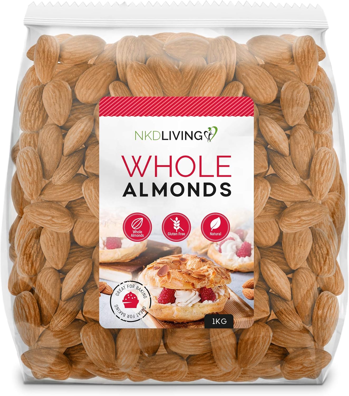 NKD Living Whole Almonds 1kg from Spain