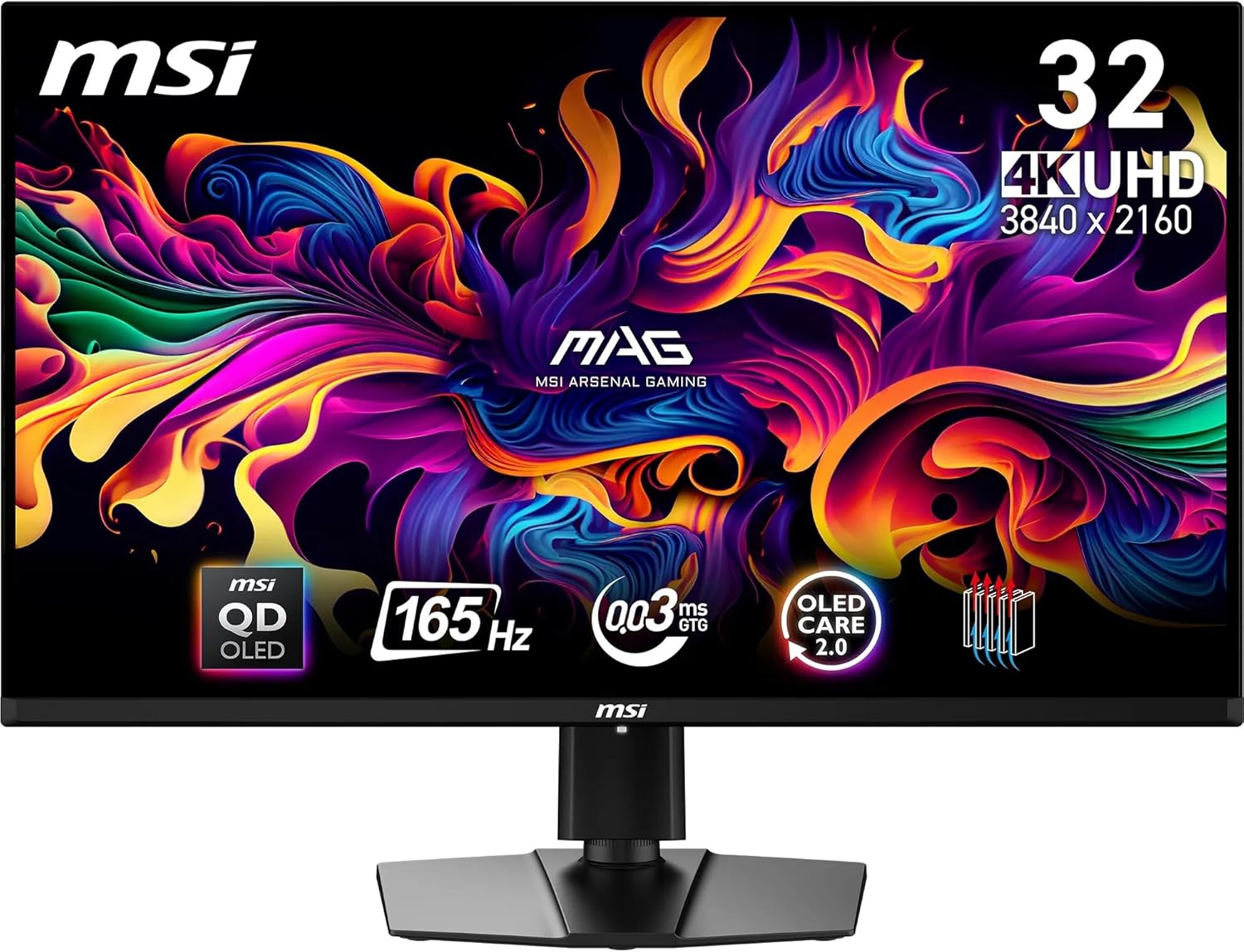 MSI MAG 321UP QD-OLED computer monitor 80 cm (31.5") 3840 x 2160 pixels 4K Ultra HD Black
