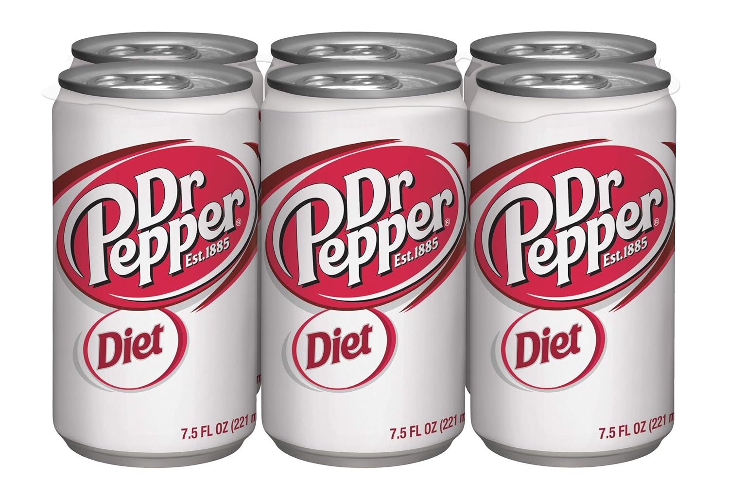 Diet, Dr Pepper Cans +CRV, 7.5 Ounce, 6 Pack